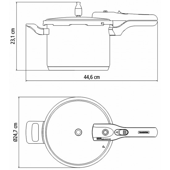 Panela de Pressão 6 Litros 22cm Brava em Aço Inox Tramontina com Fundo Triplo